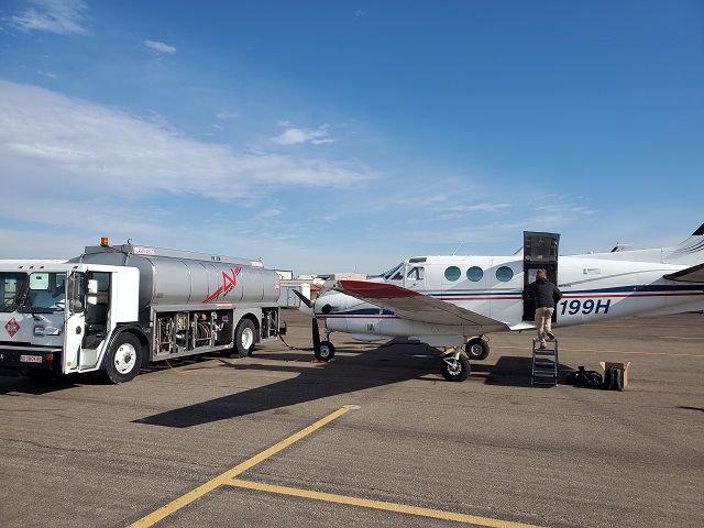 Aircraft refueling in Del Rio, Texas