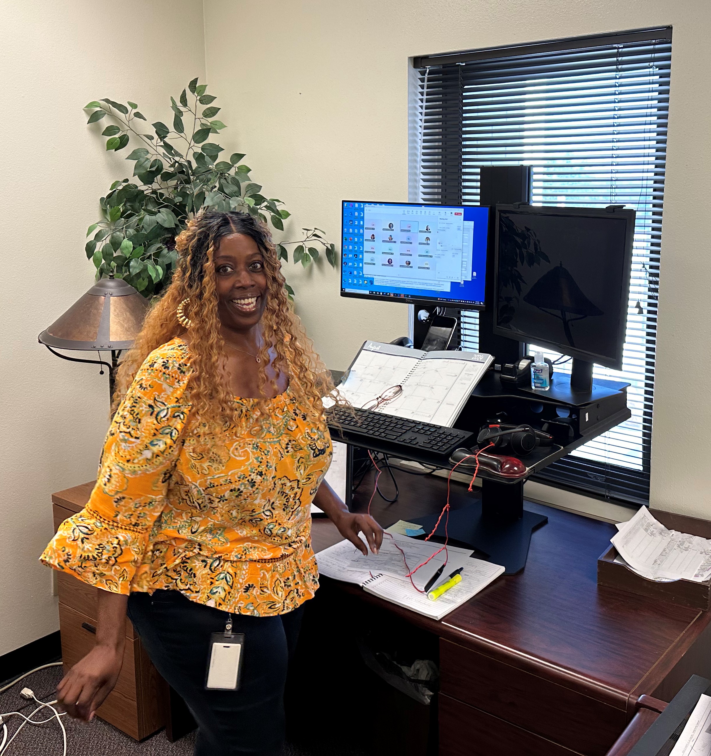 Data Entry personnel at standing desk 